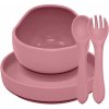 Petite&Mars Set Jedálenský Silikónový Take&match 3 Ks Dusty Rose 6m+