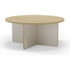 Krémovobiely/v prírodnej farbe okrúhly konferenčný stolík s doskou v dubovom dekore ø 80 cm Hillary – Marckeric