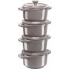 Staub Zapekacia misa 10 cm, sada 4 kusov, sivá, keramika