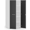 Kancelárska policová skriňa PRIMO WHITE s dverami, 1781 x 800 x 600 mm, biela/grafit