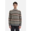 SVETER LA MARTINA MAN CREW NECK TRICOT JACQUARD GREY/RED OCHRE/WHITE