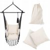 ZÁVESNÉ BRAZÍLSKE KRESLO ZÁHRADNÁ HOJDAČKA HAMAKA KOKÓN BÉŽOVÉ + VANKÚŠE