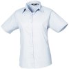 Premier Košile PR 302, popelínová, krátký rukáv, dámská COT3903020372j-light blue Modrá světlá 5XL