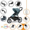 Set 11v1 Thule Urban Glide 3 Mid blue s magnetickou sponou + madlo + vanička Dark Slate + príslušenstvo JOMK + autosedačka Thule Maple Black s ISOFIX základňou Thule Alfi a adaptéry