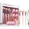 Zoë Ayla Bliss Makeup Kit štetec na make-up 1 ks + štetec na púder 1 ks + štetec na lícenku 1 ks + štetec na rozmazávanie očných tieňov 1 ks + obojstranný štetec na obočie 1 ks + Zoë Ayla Luxurious Ro