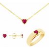 Eppi Set šperkov s rubínovými srdiečkami Ameena C43953