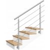 Nerezové zábradlie na schody, balkón, bariéra 4 x Ø12 mm, dĺžka 1,25 m