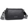 Miss Lulu dámska kožená crossbody kabelka so širokým popruhom L2309 čierna