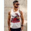 Biele pánske tank top tričko boxerského strihu s potlačou Bolf 143025A