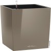 Lechuza Cube Premium plastový kvetináč 40 x 40 x 40 cm taupe