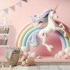 Samolepiaca fototapeta pastelový jednorožec v dúhe