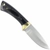 Vega Muela COL-7MIC Colibri lovecký nôž 7,3 cm, čierna, Micarta, mosadz, kožené puzdro