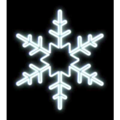DecoLED LED svetelná vločka s hviezdou v strede na VO pr .80 cm ľadovo biela