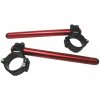 ACCOSSATO Aluminium-forged clip-ons ACCOSSATO CP003 with metal clamp composed of 2 half-rings 10 degrees inclination, red