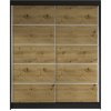 Signal Šatníková skriňa LINO IV šírka 120 cm - čierna/dub artisan