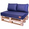 Golden Garden Paletové sedenie GG47 podsedák a vankúš 120cm x 80cm x 15cm Tmavo modré