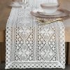 Čipkovaná štóla na stôl MARY - biela 40x180cm