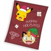 Vianočná flísová deka Pokémon Happy Holidays 130x160cm