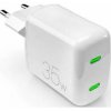PURO - Nabíjací adaptér MiniPro 2x USB-C, GaN, 35W, biela