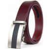 Opasok z pravej kože s automatickou prackou NICKEL GRIND - Bordová (VNICKEL-GRIND-BO)