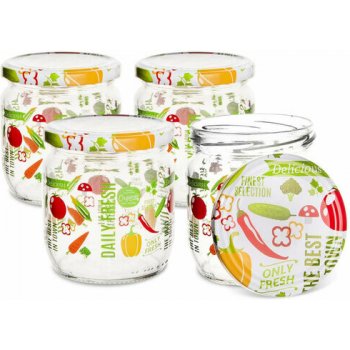 Orion Sada zaváracích pohárov s viečkom Fruit 4 ks x 425 ml