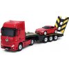 Rastar Mercedes-Benz Actros s odťahovacím vozidlom RTR napájaný z batérií typu AA červená 1:26