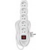 EMOS Predlžovací kábel 10 m / 5 zásuviek / s vypínačom / biely / PVC / 1,5 mm2 P1510R