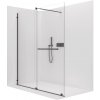 CERANO - Sprchová zástena Walk-in Medin Ľ/P - 8 mm - čierna matná, transparentné sklo - 140x195 cm - dvojdielna posuvná