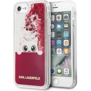 Púzdro Karl Lagerfeld Peek a Boo TPU Case Glitter Fuchsia iPhone 7/8