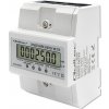 Trojfázový elektronický merač Qoltec | Merač spotreby energie na DIN lištu | 400V | 100A | LCD | 4P