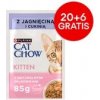 Krmivo pre mačiatka CAT CHOW s jahňacím mäsom a cuketou v omáčke 85g - 20 sáčkov + 6 ZADARMO!!!