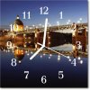 Nástenné sklenené hodiny Most na rieke 30x30 cm