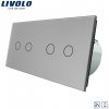 LIVOLO VL-2C702WR-15 Žalúziový ovládač RF - strieborný (Žalúziový ovládač vl-2c702wr-15)