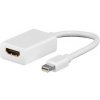 Video prevodník, mini DisplayPort samec - HDMI samica, HDMI 1.3 - Standard, biely, DOPRADE