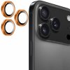 ENKAY tvrdené sklá s kovovým rámčekom na ochranu šošoviek zadného fotoaparátu pre iPhone 17 Pro / 17 Pro Max - oranžová - možnosť vrátiť tovar ZADARMO do 30tich dní