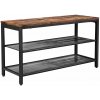 Vasagle Botník kovový industriálny, 2 police, 80 × 30 × 44,5 cm