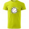 Baseball lopta v triku - Klasické pánske tričko vyššej gramáže - XS ( Limetková )