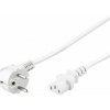 PremiumCord Kabel síťový 230V k počítači 2m bílý kpsp2w