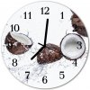 Nástenné sklenené hodiny Kokosové orechy fi 30 cm