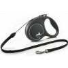 Vodítko FLEXI Black Design S lanko 5m/12kg strieborná