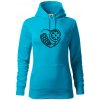 Florbal love - Mikina dámská Cape s kapucí - L ( Svetlý tyrkys )