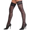 Cottelli Hold-up Stockings with Delicate Rose Pattern 2520710 Black 4-L