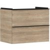 Hansgrohe Xelu Q Umývadlová skrinka, 63x78x50 cm, 2 zásuvky, prírodný dub/matná čierna 54029670-HG