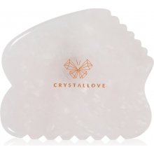 Crystallove Rose Quartz Contour Gua Sha masážna pomôcka na tvár 1 ks