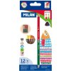 Pastelky MILAN trojhranné obojstranné 12 ks / 24 farieb