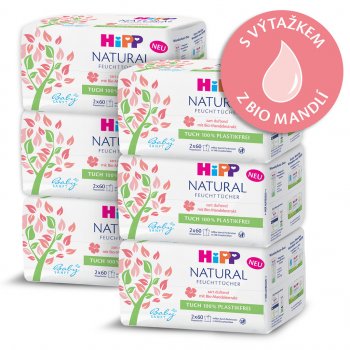 HiPP Babysanft Čistiace vlhčené ubrúsky Natural 6 x 2 x 60 ks od 31,96 € -  Heureka.sk