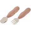 Prvý detský príbor Stainless Steel Pre-Cutlery Praline Beaba vidlička a lyžička hnedý od 10 mes