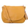TALIANSKE Veľká žltá kožená športová crossbody kabelka Vera Pelle Talianska Angela