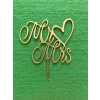 Zapichovacia plastová dekorácia Mr&Mrs so srdiečkom