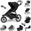 Set 10v1 Thule Urban Glide 3 Black s magnetickou sponou + madlo + vanička Black + pláštenky a moskytiéry Thule + Autosedačka Thule Maple Black s ISOFIX základňou Thule Alfi a adaptéry
